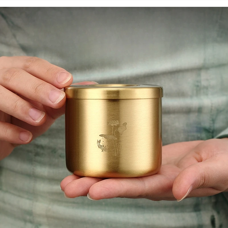 

1pcs brass ashtray flight-proof decoration High-end portable Car business