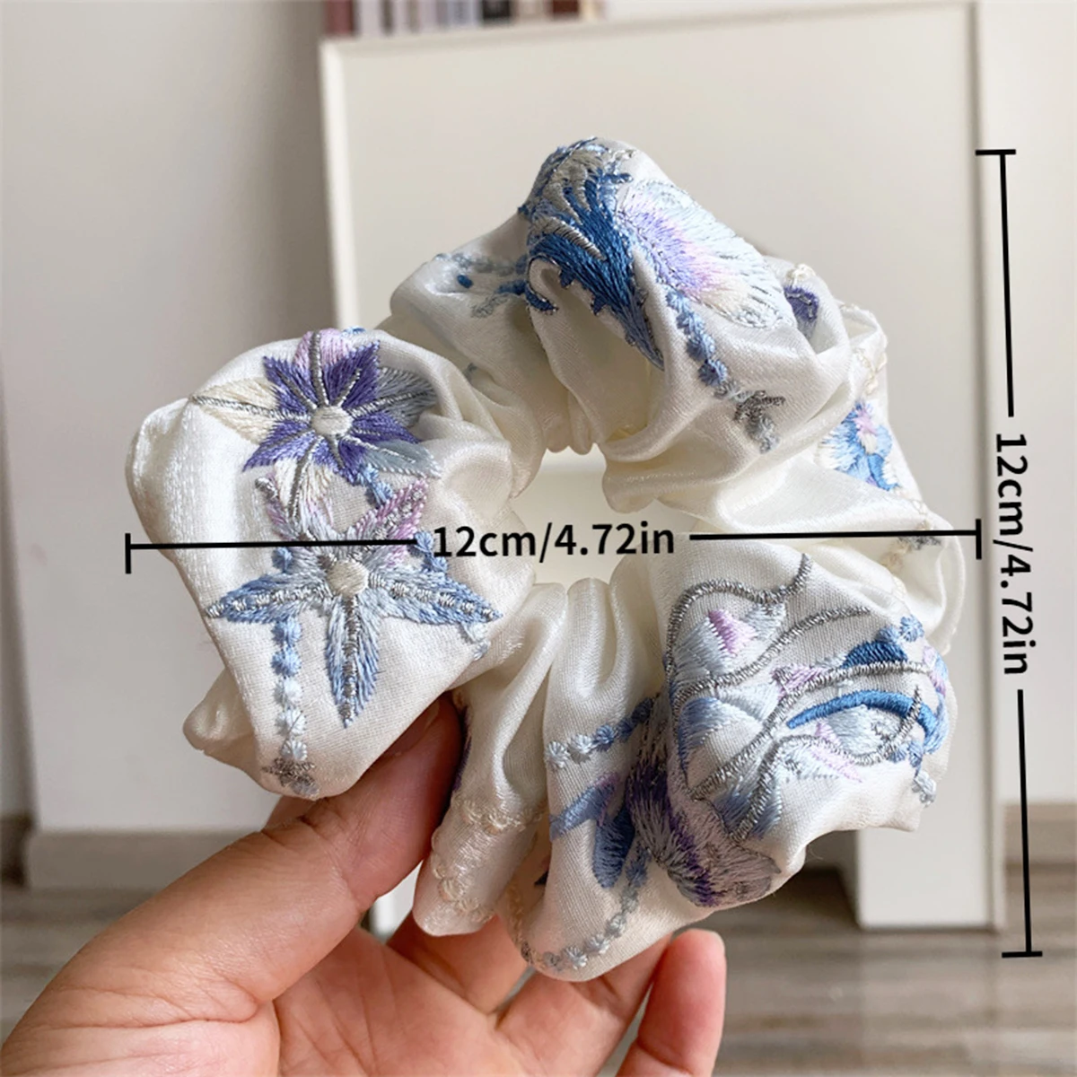 Luxuriöse chinesische High-End-Haargummis mit Stickerei aus der Ozean-Serie für Damen – Exquisite bedruckte Haarbänder im Darm-Design – Detail 9
