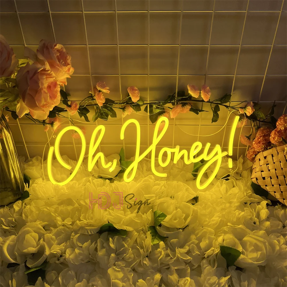 111 أوه العسل النيون وحدة إضاءة LED جداريّة غرفة نوم الزفاف الديكور أضواء النيون عكس الضوء USB غرفة المنزل ديكور حفلات الزواج علامات الهدايا