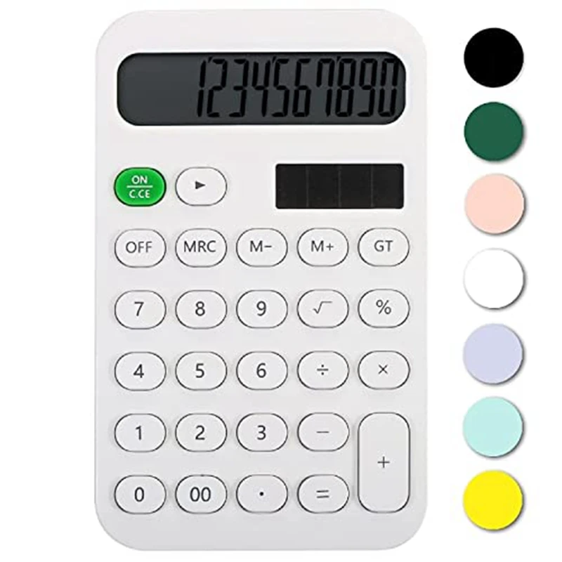 2 Pcs Desk Calculator Basic Calculator 12 Digit Pocket Calculators Desktop With LCD Display For Office And School