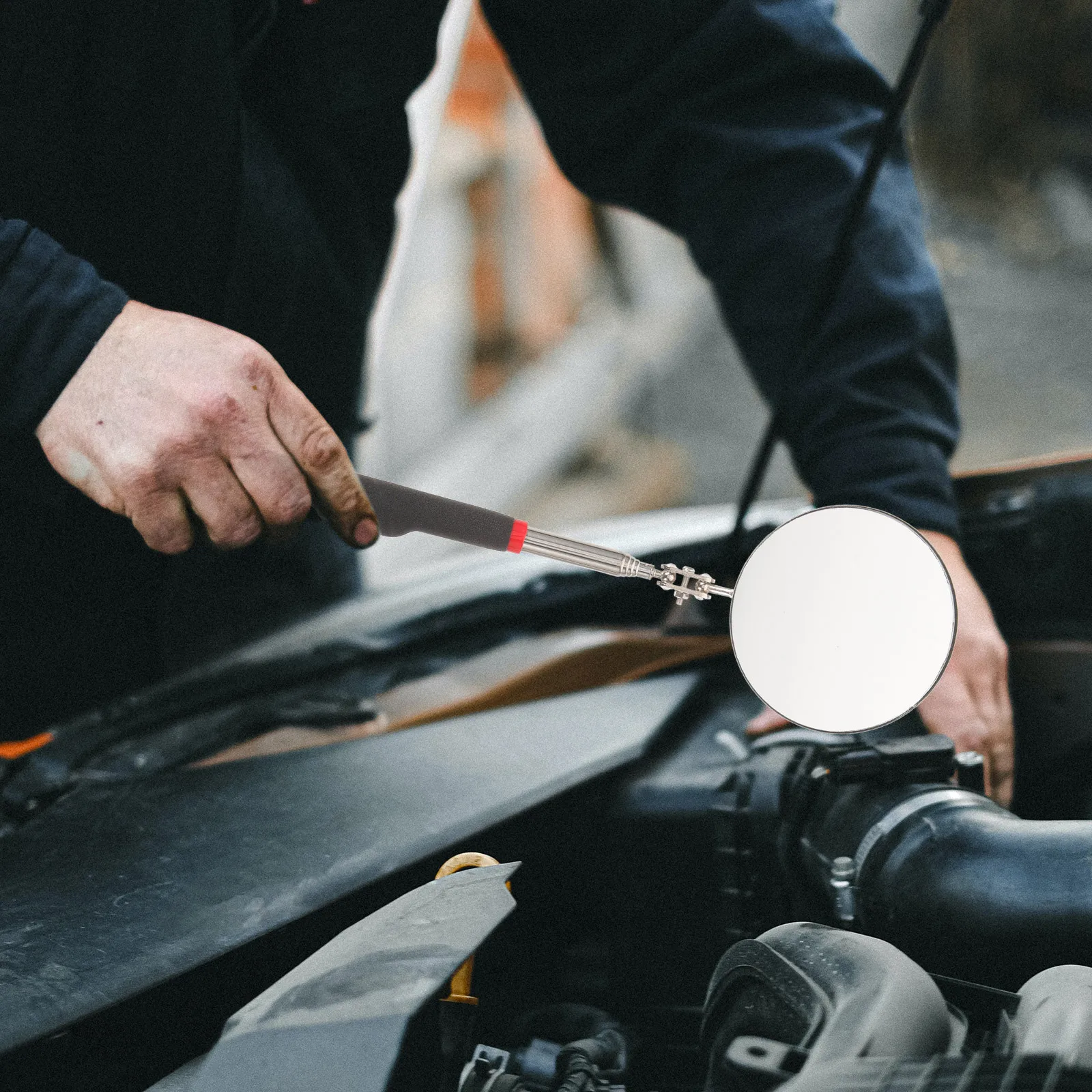 

Flexible Telescoping Inspection Mirror for Mechanic 82mm Round Mirror Durable and Practical Design Inspection Tool