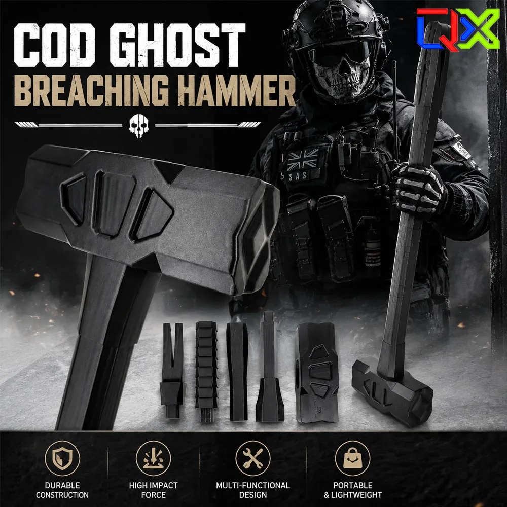 Tactical Breaching Hammer Prop Cosplay Sledgehammer Model Halloween Costume Game Style Engineering Tool Replica Party Decoration