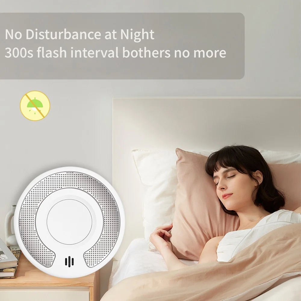 Smart WiFi Smoke Detector Fire Alarm Sealed 10-Year Li-Battery with Tuya App Control CE EN 14604 Certified