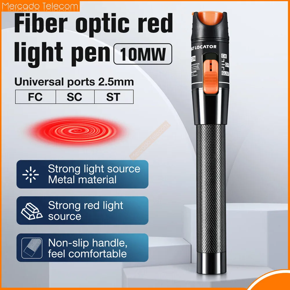 

High Quality 10MW FTTH Fiber Optic Tester Pen Type Optic Fiber Red Light 10km Visual Fault Locator Optic Cable Tester