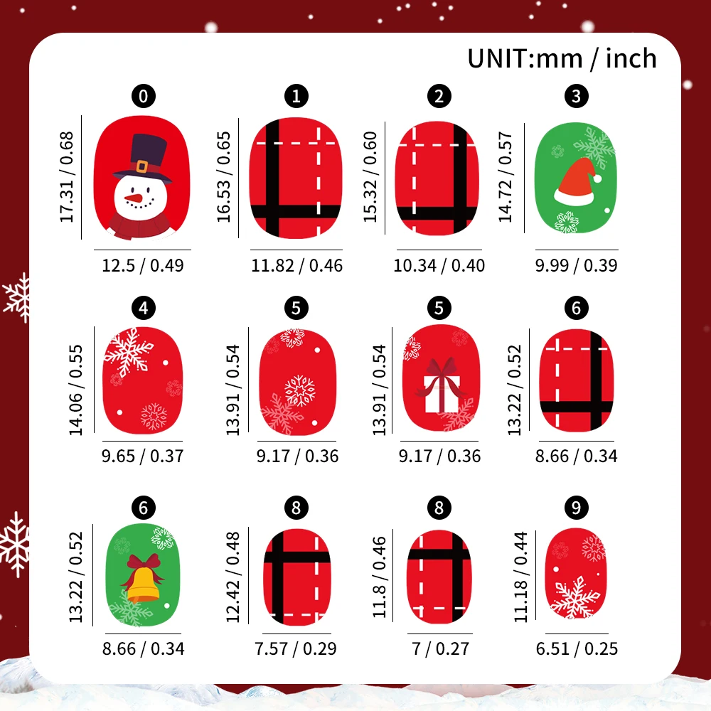 120/144 pièces noël enfants faux ongles dessin animé père noël/flocons de neige/élan presse sur ongles court rond enfants noël faux ongles pointe