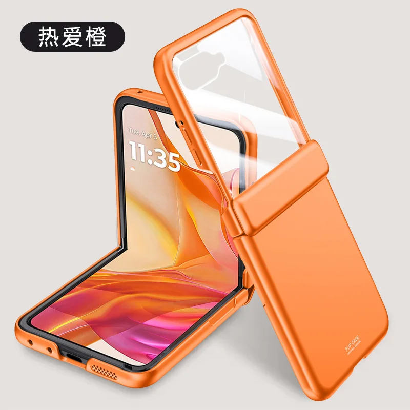 

For Motorola Razr 50 Ultra Case Skin Friendly With Tempered Glass Hinge All-inclusive Folding Shockproof Hard Cover Accessories