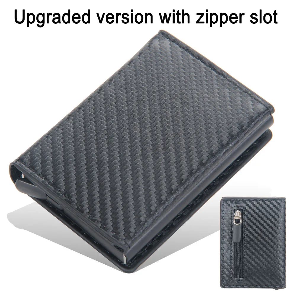 Magnet Rfid Blocking Credit Card Holder Case for Men Unisex Leather ID Bank Wallets with Magnetic Buckle Closer Small PU Purse image 6