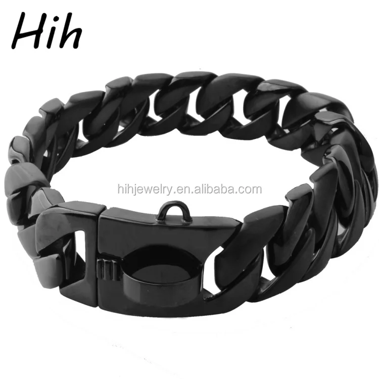 Pet product 32mm  strong stainless steel high quality black dog choke chain collars