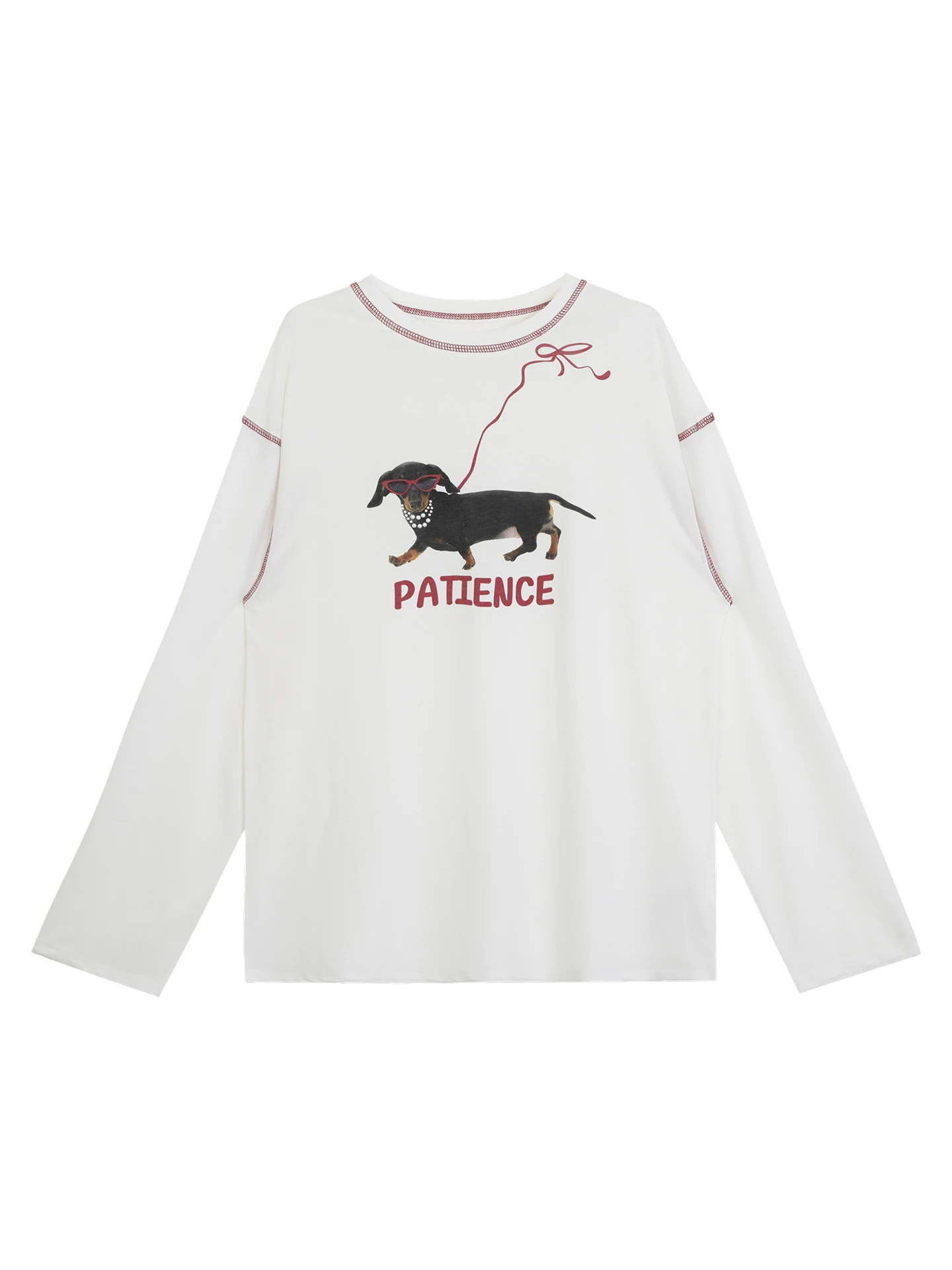 قميص نسائي طويل الأكمام بتصميم فريد وجذاب باللون الأبيض للسيدات الشابات #3