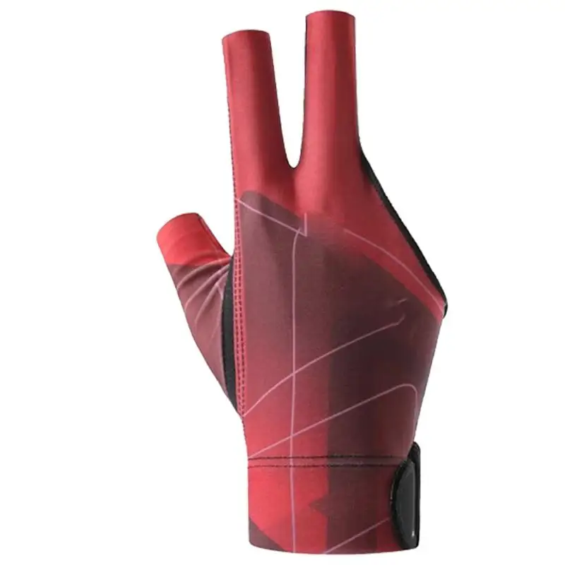 Billiards Glove Snooker Non Slip Three Finger Sport Gloves High-Elastic Breathable Portable Gloves Billiard Training Accessories