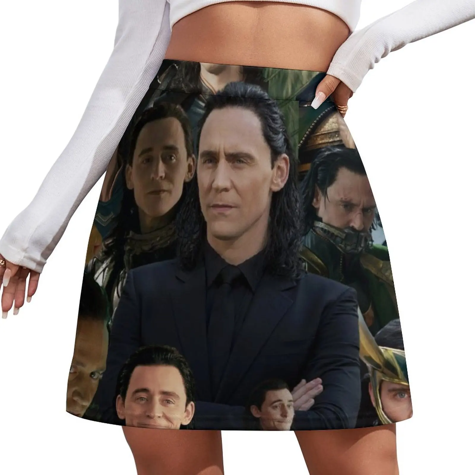 Tom Hiddleston collage Mini Skirt korean style luxury women skirts clothes for woman