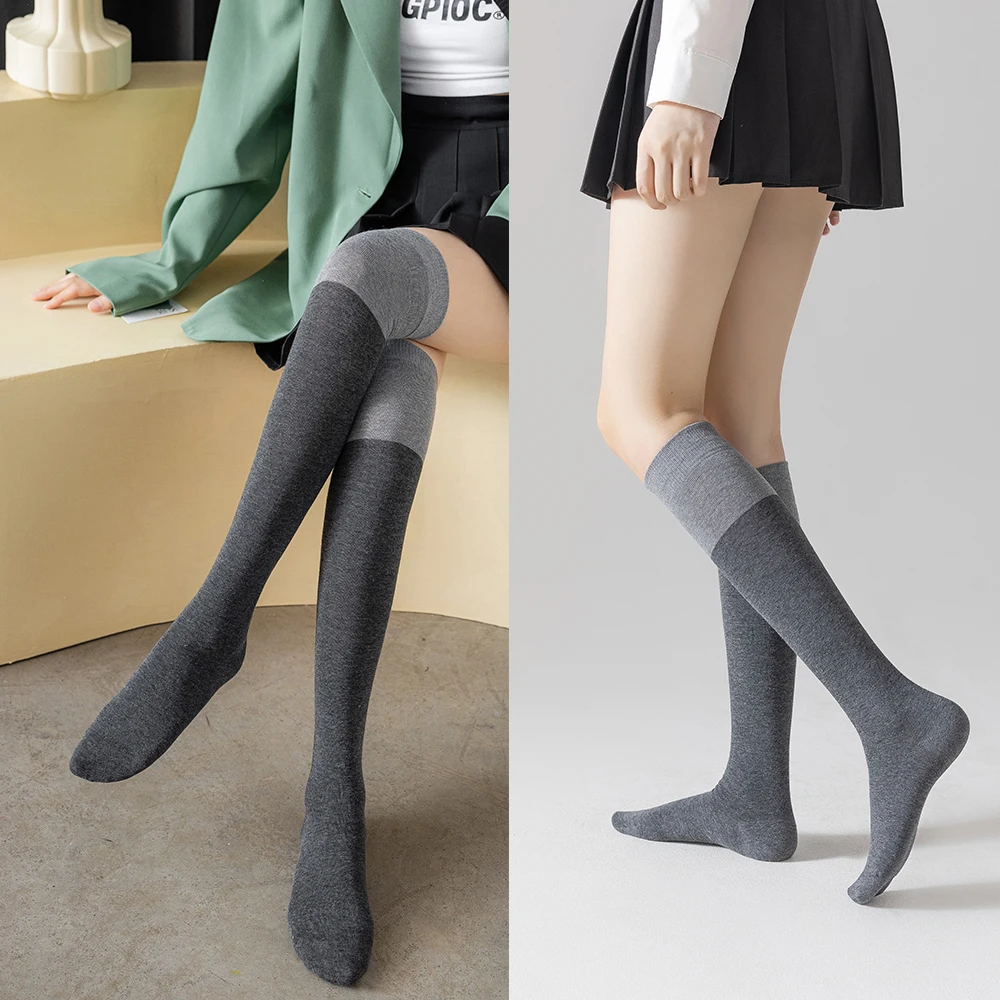 Women\'s Socks New Autumn And Winter Long Leg Socks Middle Tube Knee Length Contrast Color Cotton Casual Comfort Fashion Trend