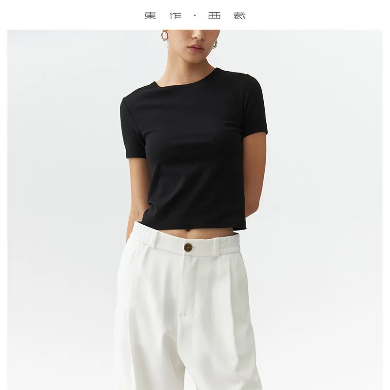 

Good Fit ~ Highly Recommended! 2025 Summer Women's Short Sleeve T-Shirt Basic Easiest for Match Slim Fit Stretch Top