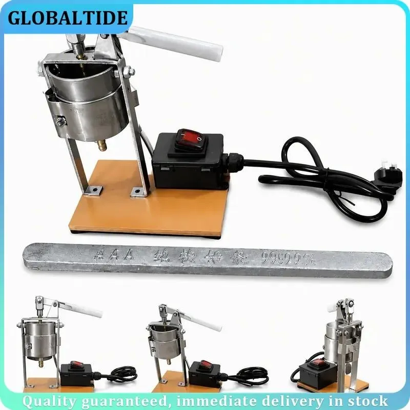 220v-automatic-feeding-lead-furnace-casting-machine-lure-sinker-mold-tin-melting-pot-lever-type-industrial-smelter