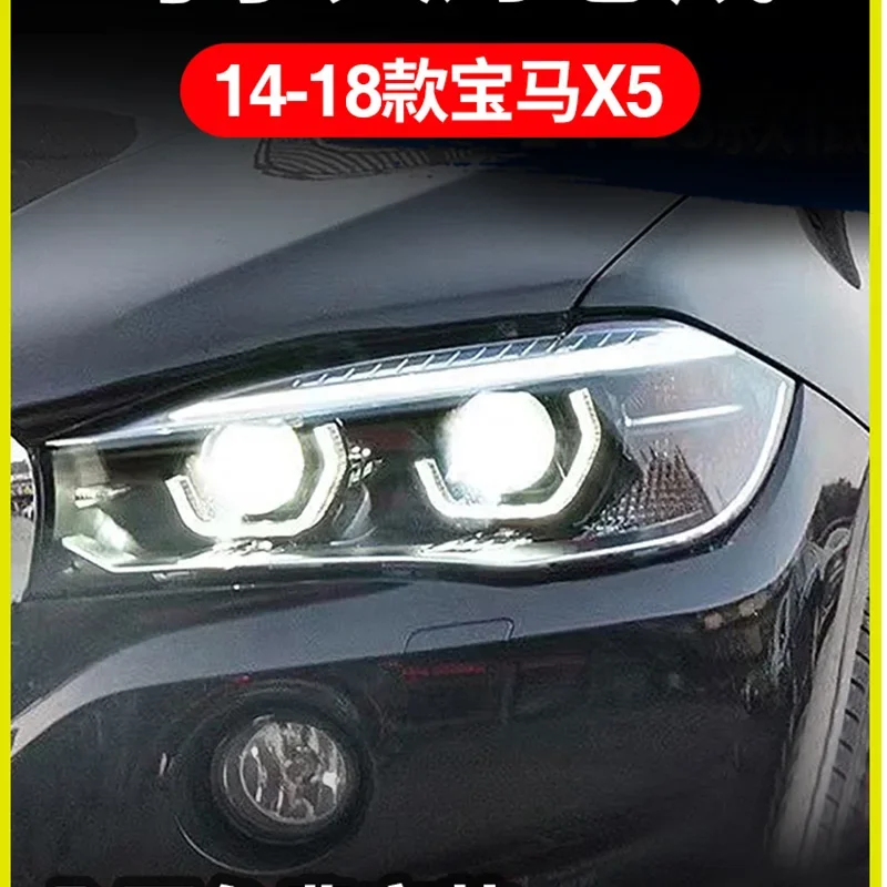 

Автомобильные фары, детали для BMW F15 X5 F16 X6 2014-2019, светодиодные передние фары, замена DRL, дневные фары, двойные линзы, проект
