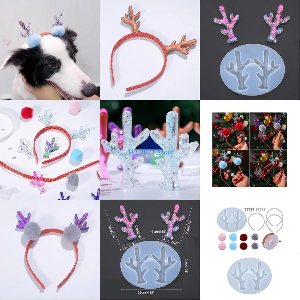 G5GC شجرة فرع الأيائل دبوس الشعر قالب سيليكون الايبوكسي باريت قالب العقيق قالب كريستال