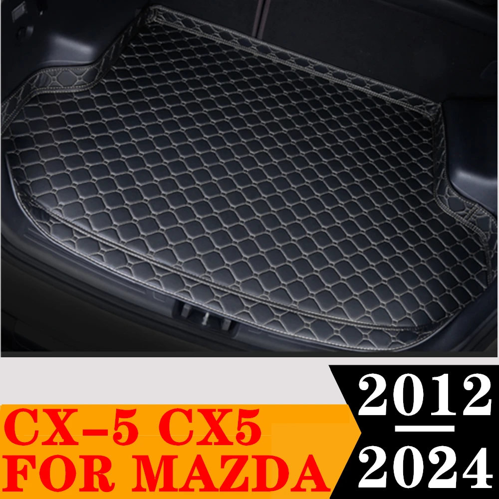 High Side Car Trunk Mat For Mazda CX-5 CX5 2024 23-2016 2015 2014 2013 2012 Tail Boot luggage Pad Rear Cargo Liner Carpet Cover