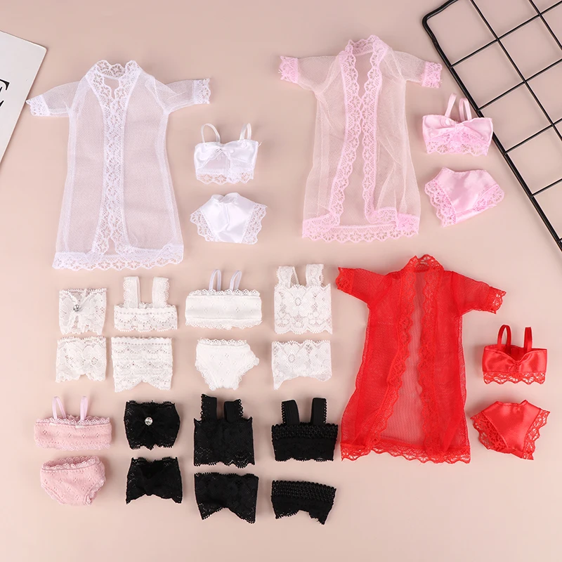 1/6 Doll Lace Underwear Bra Briefs Pajamas Set 30CM Dolls Clothes Suit Doll Decoration Accessories For Kid Pretend Play Toys