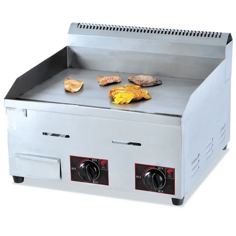 Máquina de lula frita placa de ferro grill GH-718 gás plana grelha bife macarrão frito desktop grill gás natural mão bolo máquina