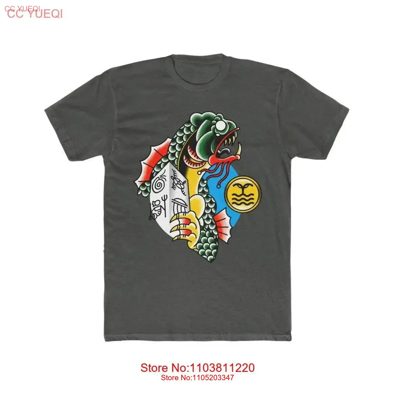 المدرسة القديمة Dagon يرتفع تي شيرت H P Lovecraft الكونية الرعب وحش البحر الوشم التقليدي الباطنية خمر غسلها لينة