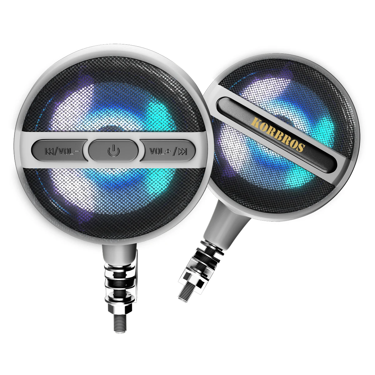 

Мотоциклетная Bluetooth-акустическая система, водонепроницаемая конструкция, подходит для автомобилей 12 В/радио/USB/FM-радио (серебристый)