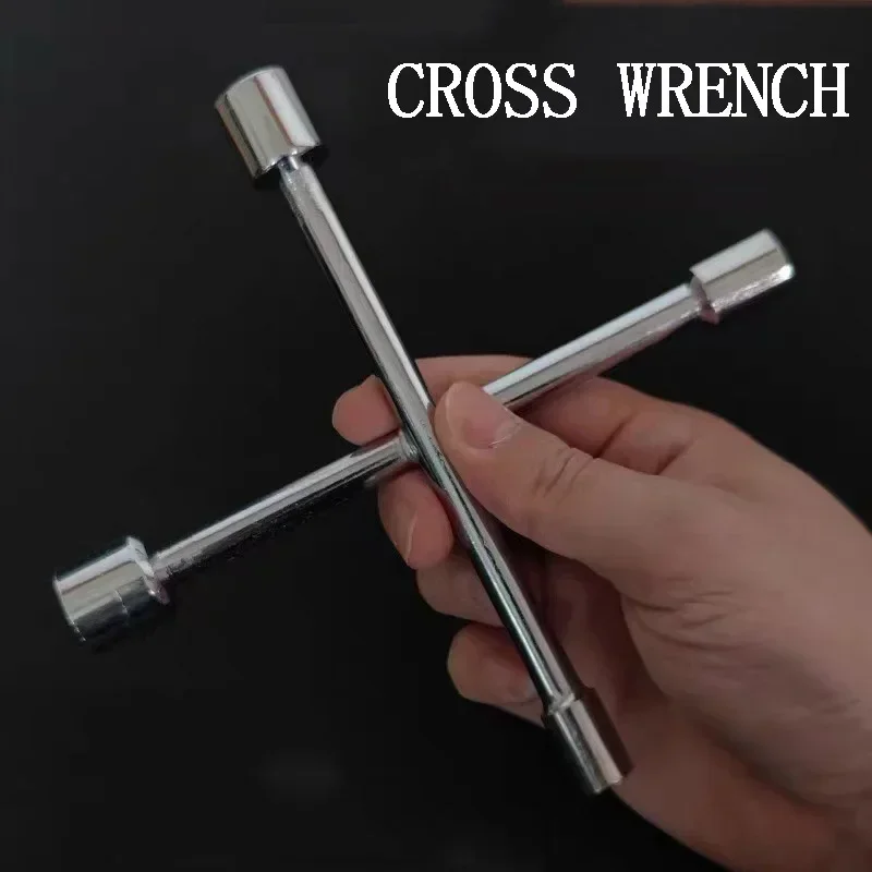 Portable Cross Wrench Trident Spanner 4 Way Universal Herringbone Hexagonal Socket Tire Wrench Multifunctional Triangular Tool