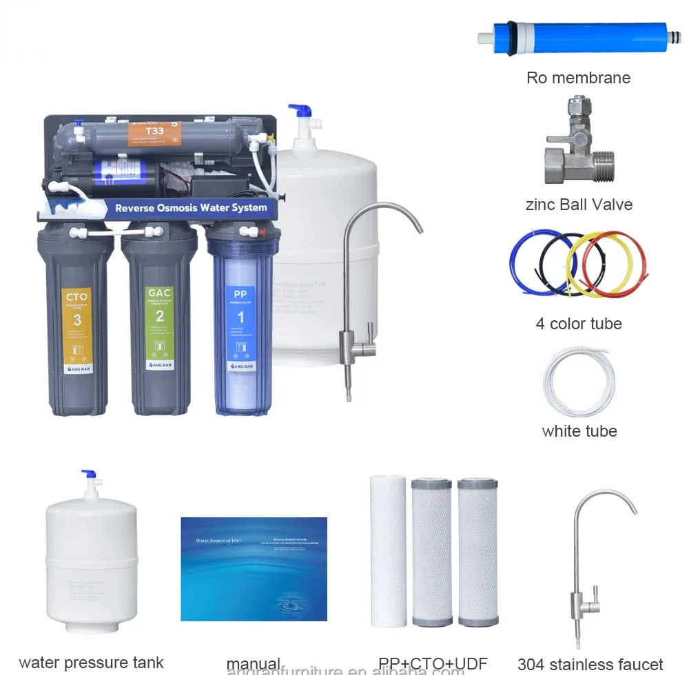 APEC 5 stages gray color home RO purifier water filter system