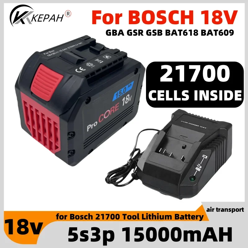 18V 15000mAH  For BOSCH Professional 18V 21700 Battery ProCORE 18V Li-ion Replacement for BAT609 BAT618 with BMS durable