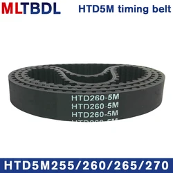 HTD 5M Timing Belt 255/260/265/270mm Length 10/15/20/25mm Width 5mm Pitch Rubber Pulley Belt Teeth 51 52 53 54 synchronous belt