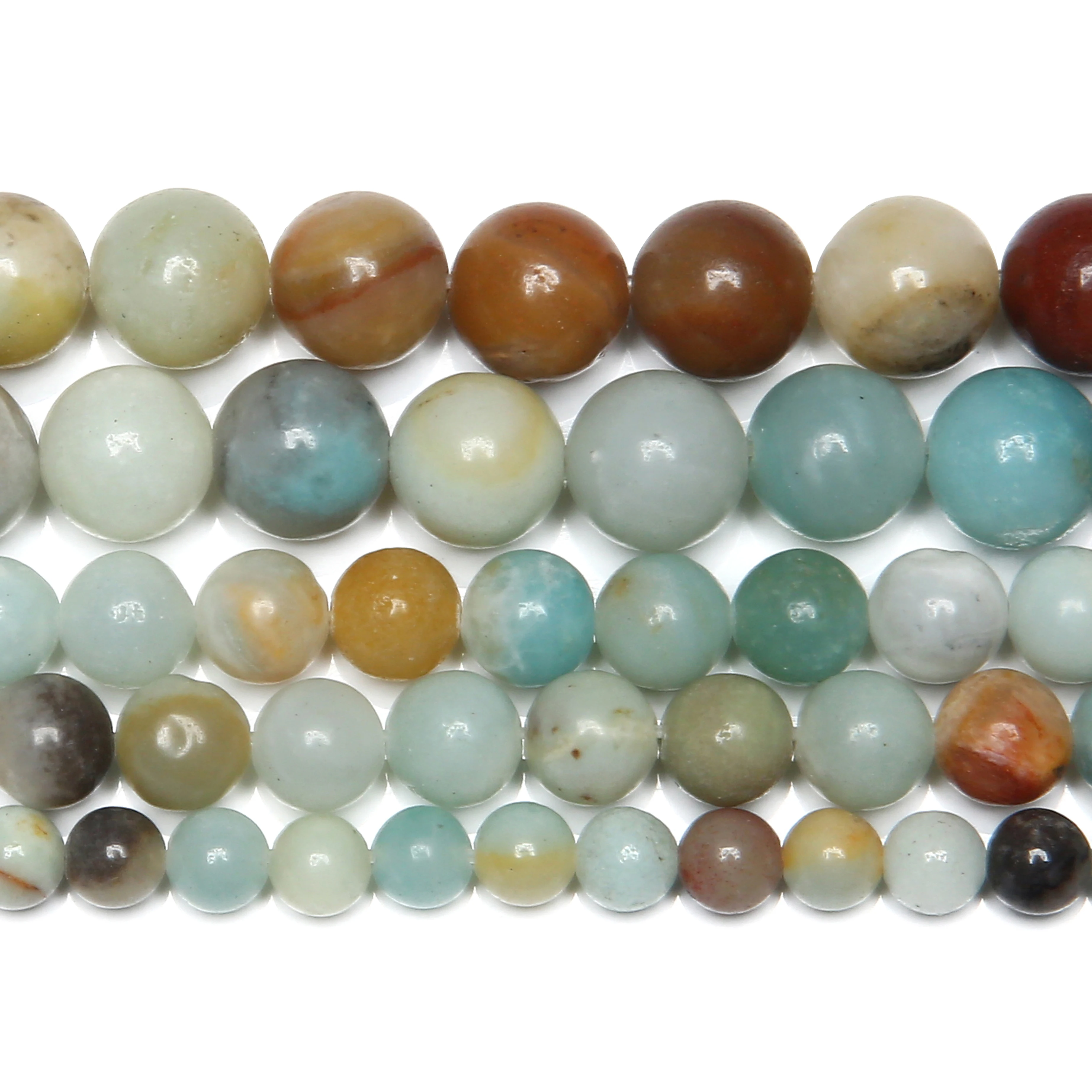 Natural Stone Mixed Amazonite Round Loose Beads 15