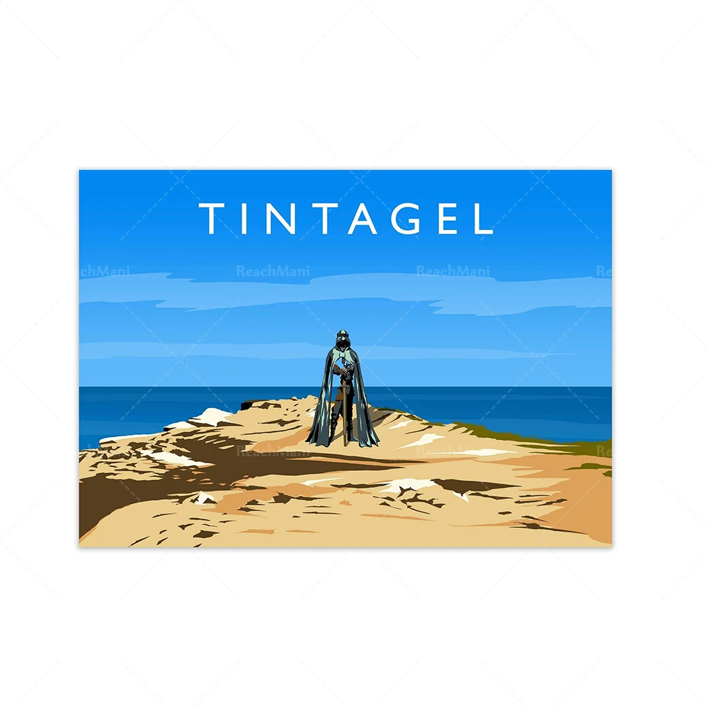 Devon Exmouth, Bristol, Cornwall, Tintagel, Somerset, Taunton Castle, Dartmoor, grabado de Hill Inlet, Inglaterra, póster de viaje