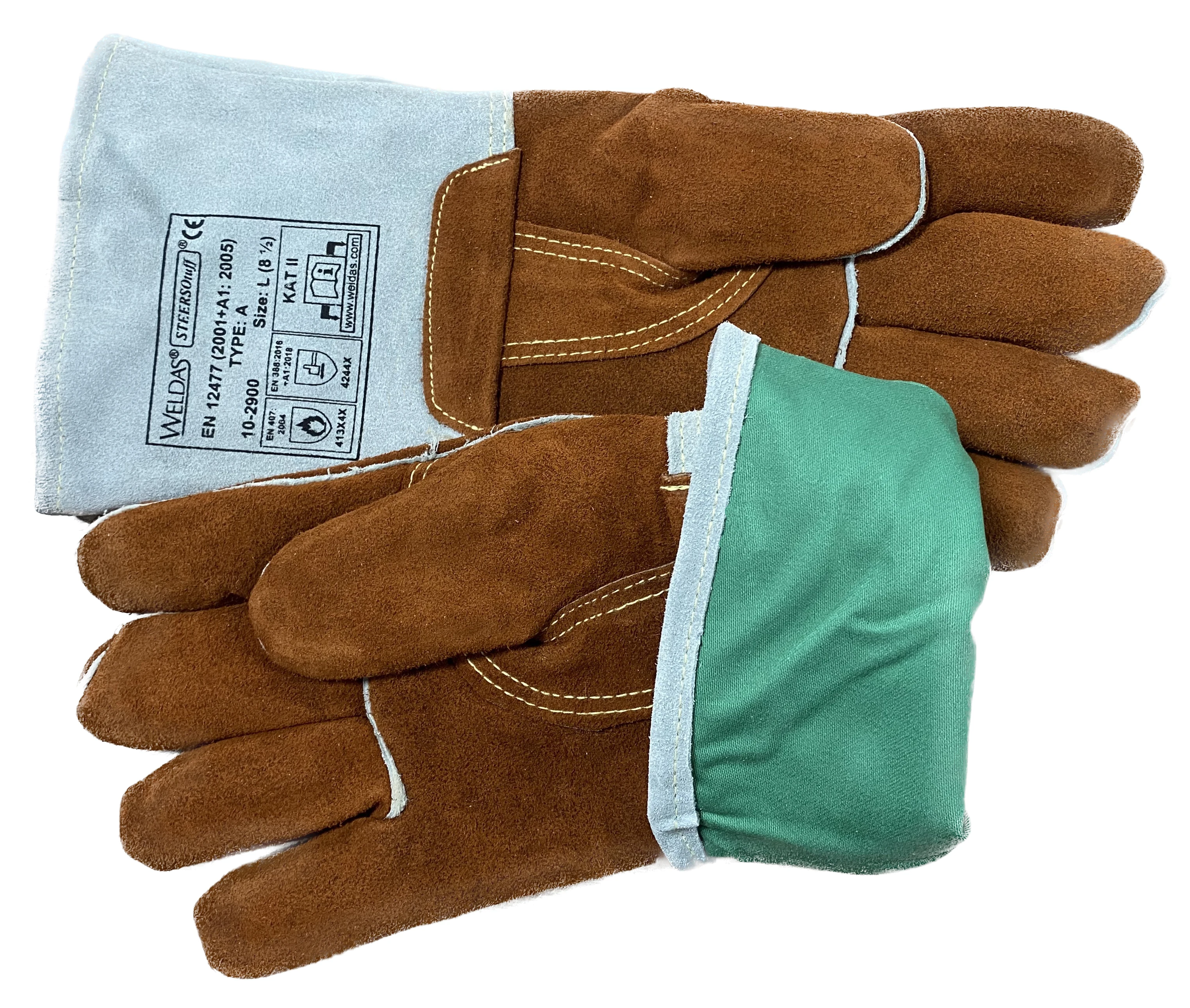 Fire Proof BBQ Work Glove 250 Degree Celsius Heat Resistant Safety Welding Gloves Split Cow Leather 482F Fahrenheit Welder