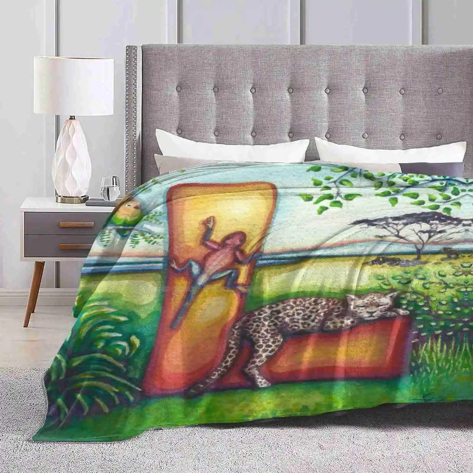 Alphabet Letter L Air Conditioning Soft Blanket Watercolor Alphabet Letter Emily L Taylor Lazy Leopard Love Birds Lions Lizard