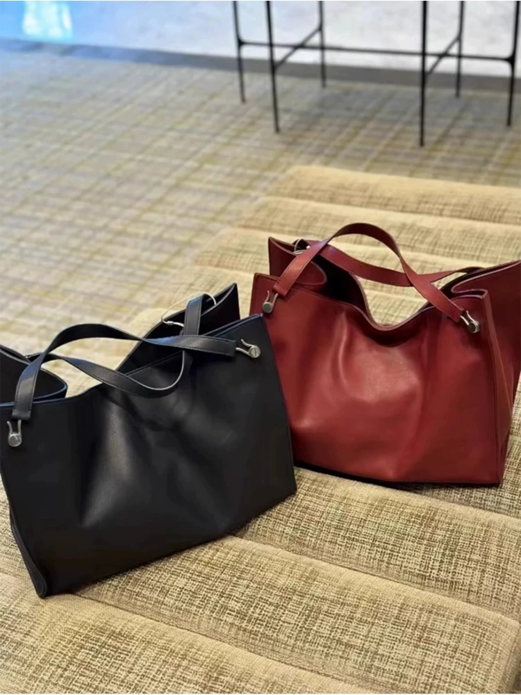 

Minimalist Solid Color Square Tote Bag Unisex Casual Design Commuter Handbag Daily work Large Capacity Composite Shopping Bag