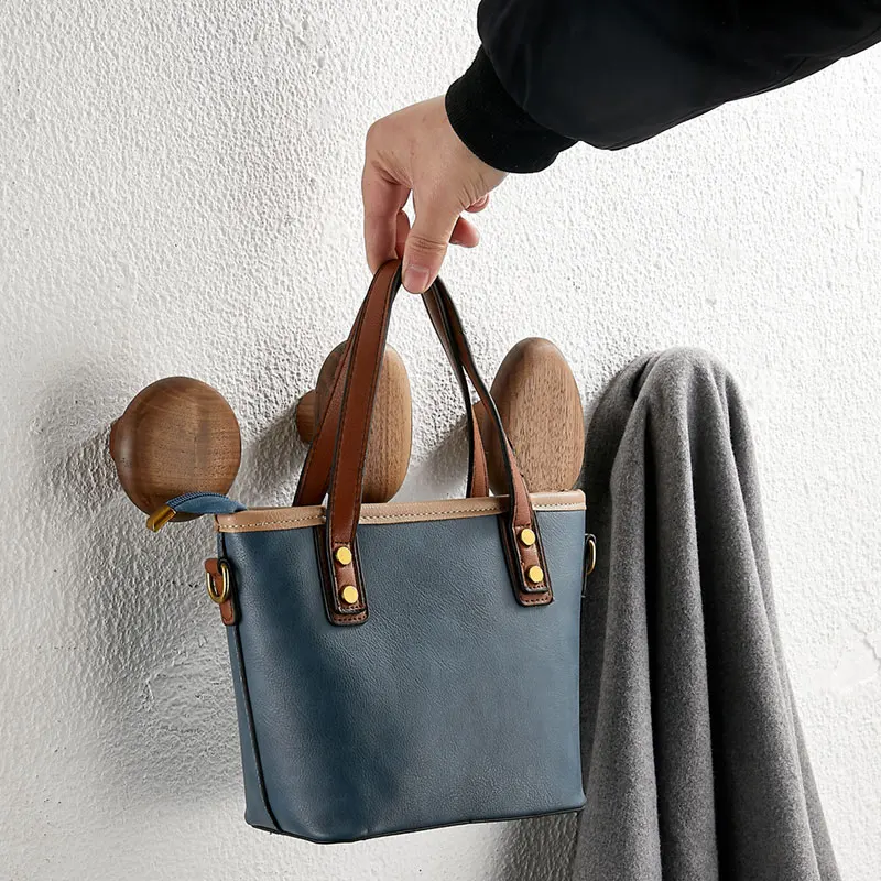 Walnut Wood Wall Mounted Coat Hook Natural Wood Clothes Decorative Key Holder Coat Rack Hat Scarf Handbag Storage Hanger