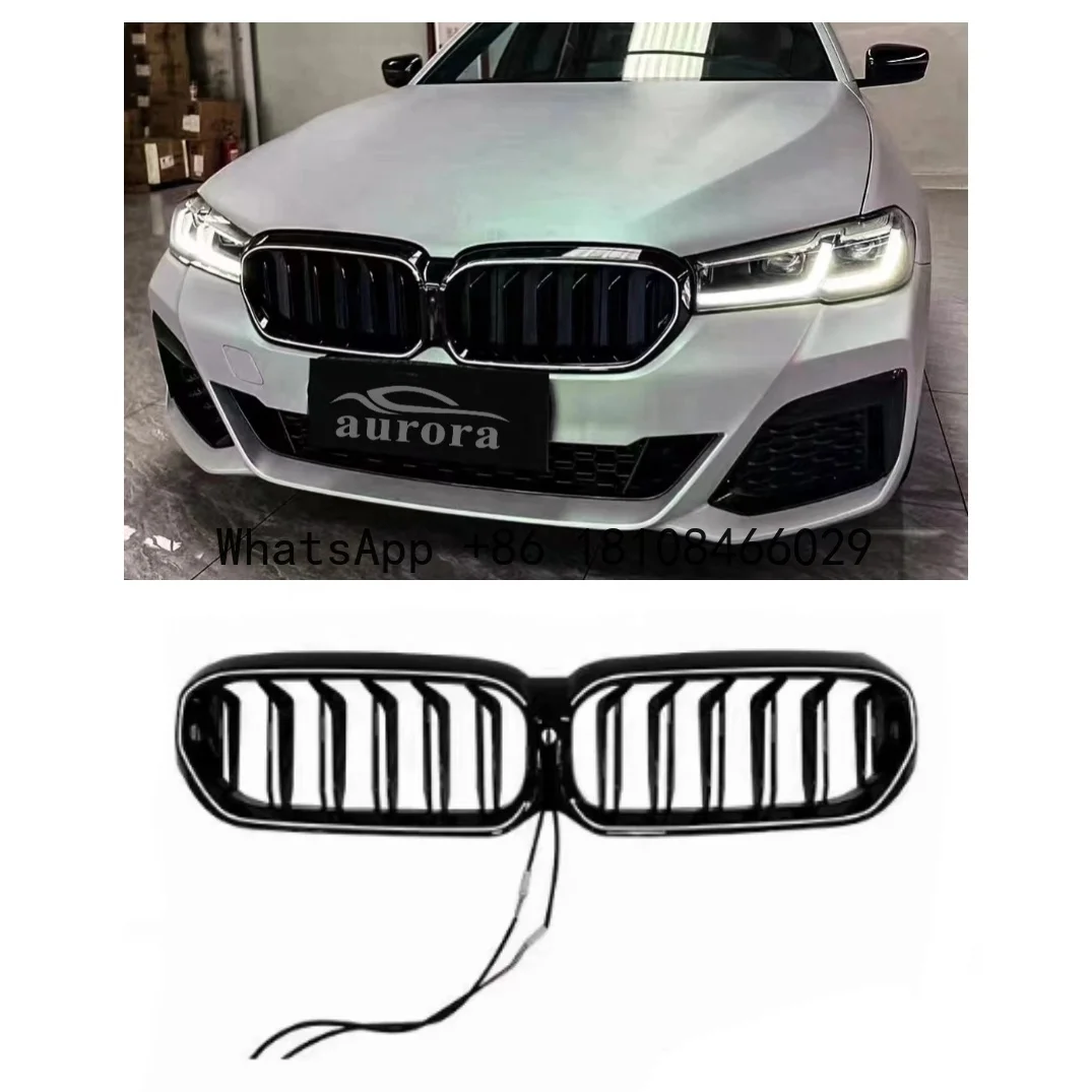 

With LED lights front bumper grille for bmw 5 series G30 G38 facelift Luminous grille2021- 2023