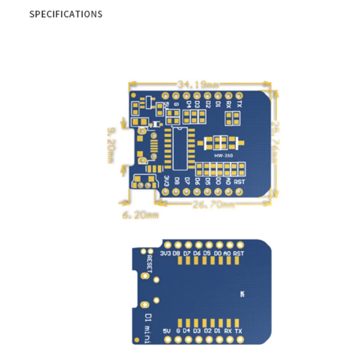Efficiente scheda di sviluppo USB Wemos D1 ESP8266 ESP-12 Mini Wifi
