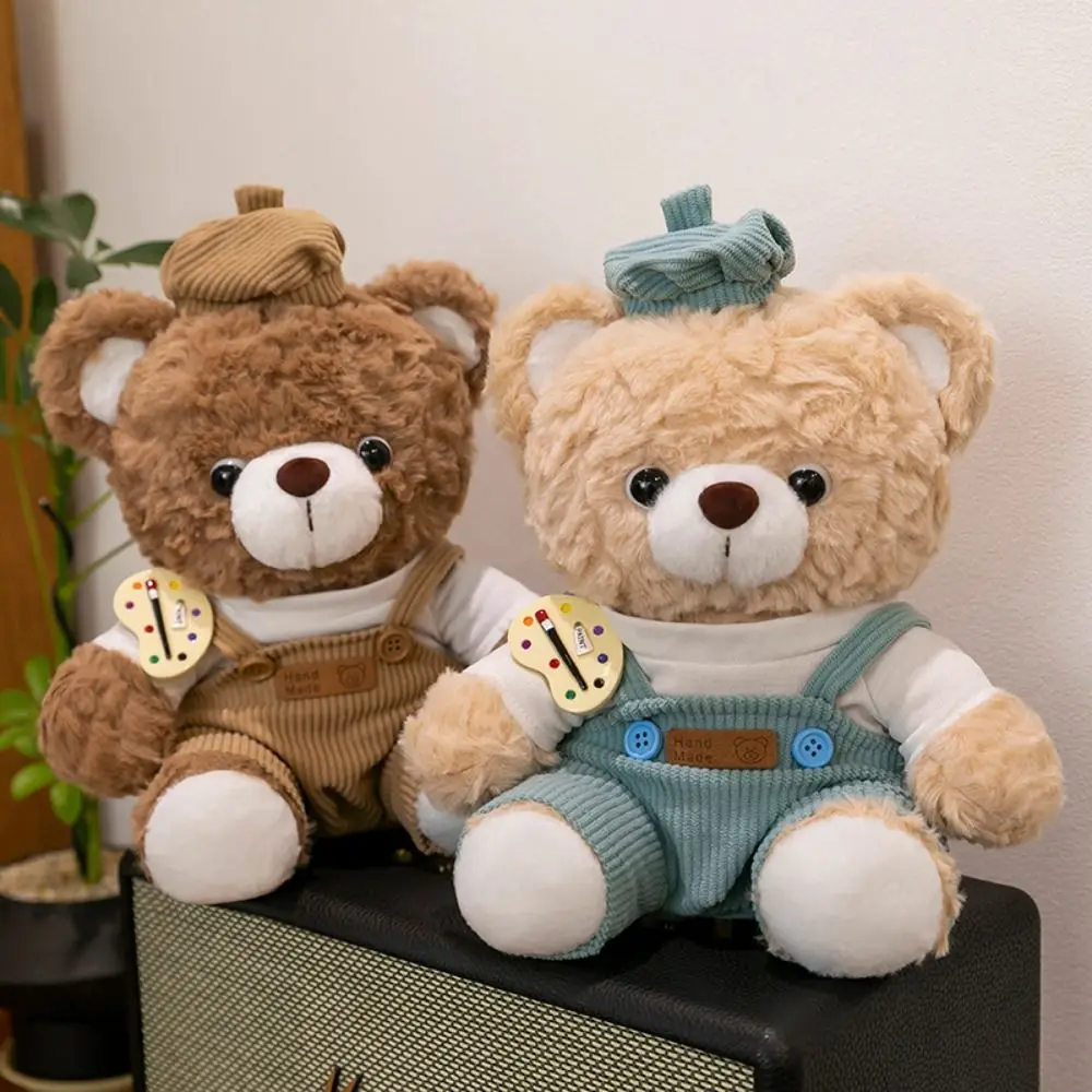 

With Hats Bear Wear Clothes Plush Toys Overall Fluffy Bunny Soft Stuffed Toys Interactive Handmade Rabbit Stuffed Animal