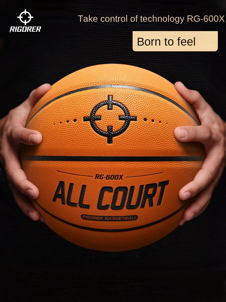 

RIGORER Professional Size 7 Basketball 29.5 Inch High Bounce PU/ Rubber Composite for Court & Street Play - Durable Grip