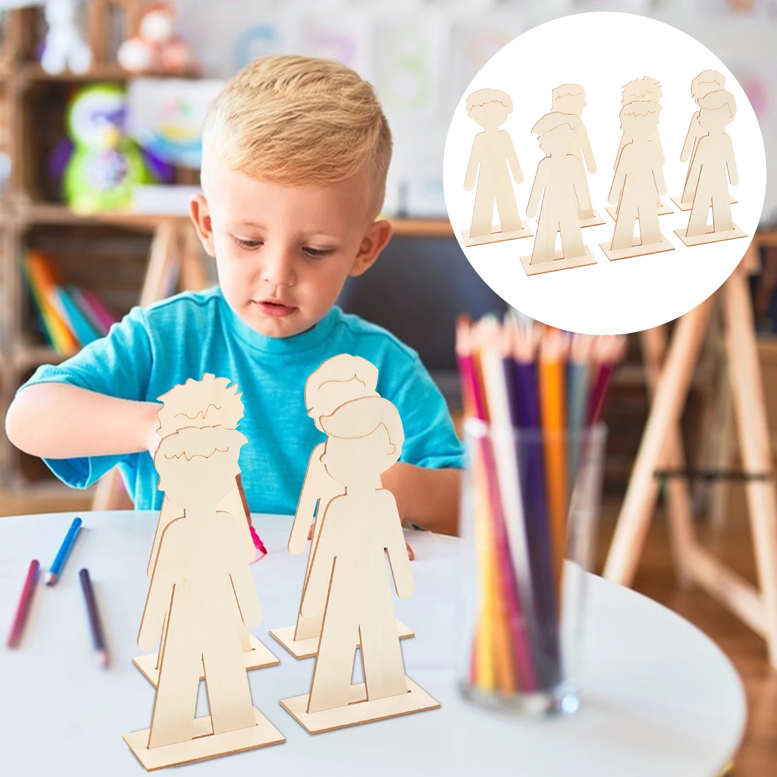 

20pcs Unfinished Crafts Wooden Shapes Diy Cutouts Solid Wood Planks Graffiti Wooden Slices Blank Boards Wood Craft Supplies For