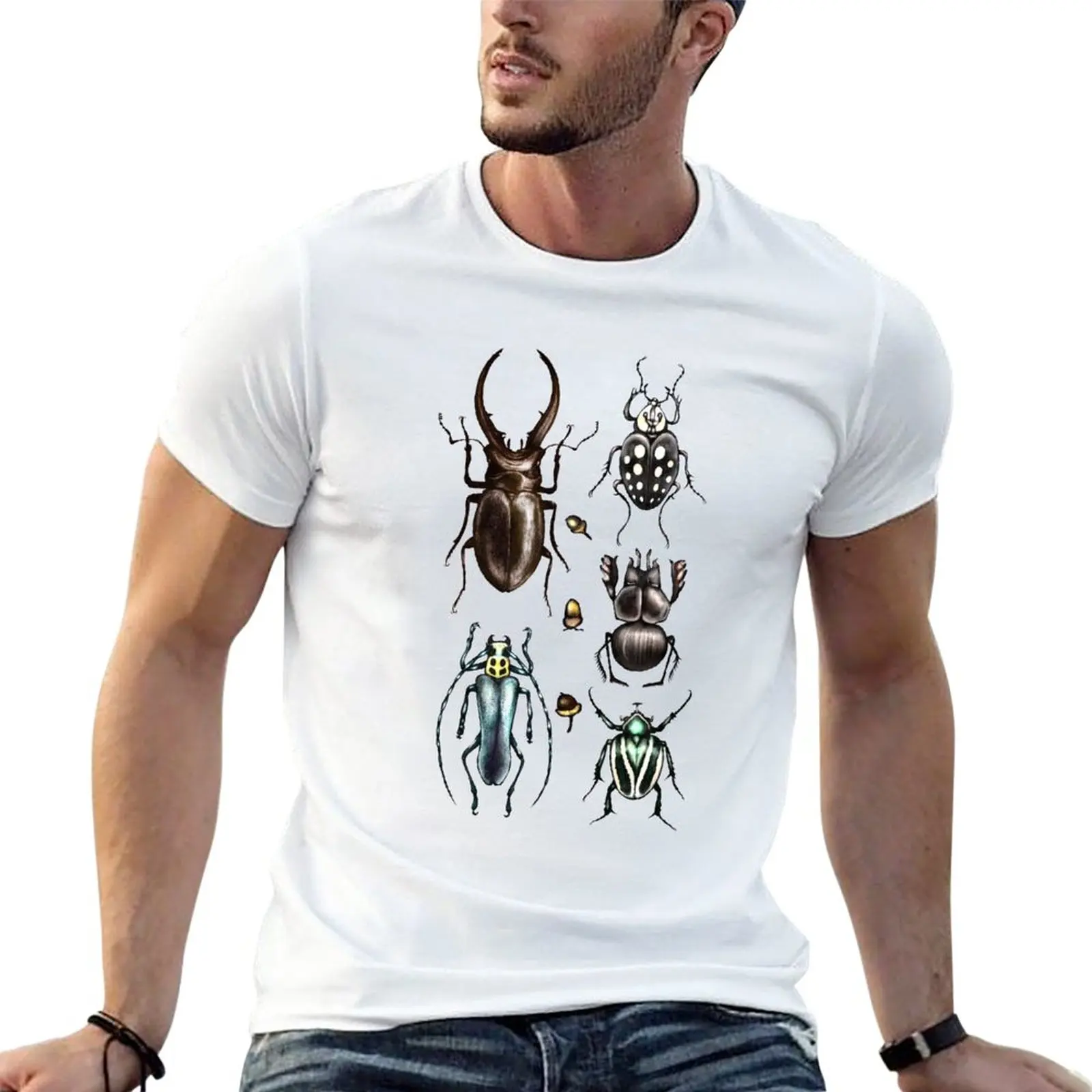 

New Colored beetle pattern - Insect collection T-Shirt sweat shirt workout shirts for men