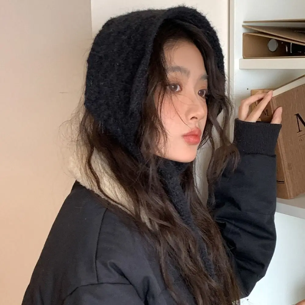 Fashion Thickening Wool Strappy Ear Muff Solid Color Keep Warm Knitted Earmuffs Handmade Windproof Earlap Warmer Daily