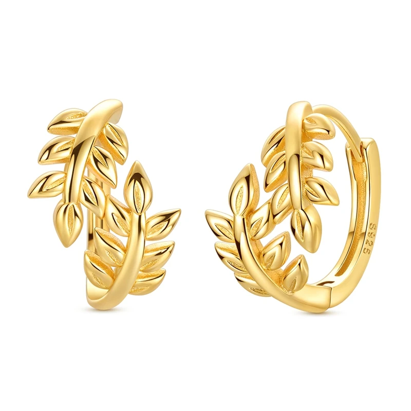 

Серьги из стерлингового серебра 925 пробы, женские золотые сверкающие серьги-кольца с виноградной лозой на годовщину, свадебные украшения, подарки