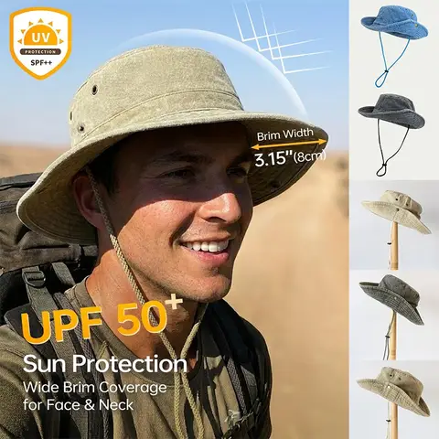 Summer Hiking Camping Bucket Hats Outdoor Sunshade Wide Brim  Fisherman Hat Cotton Solid Sun Hat for Women Men