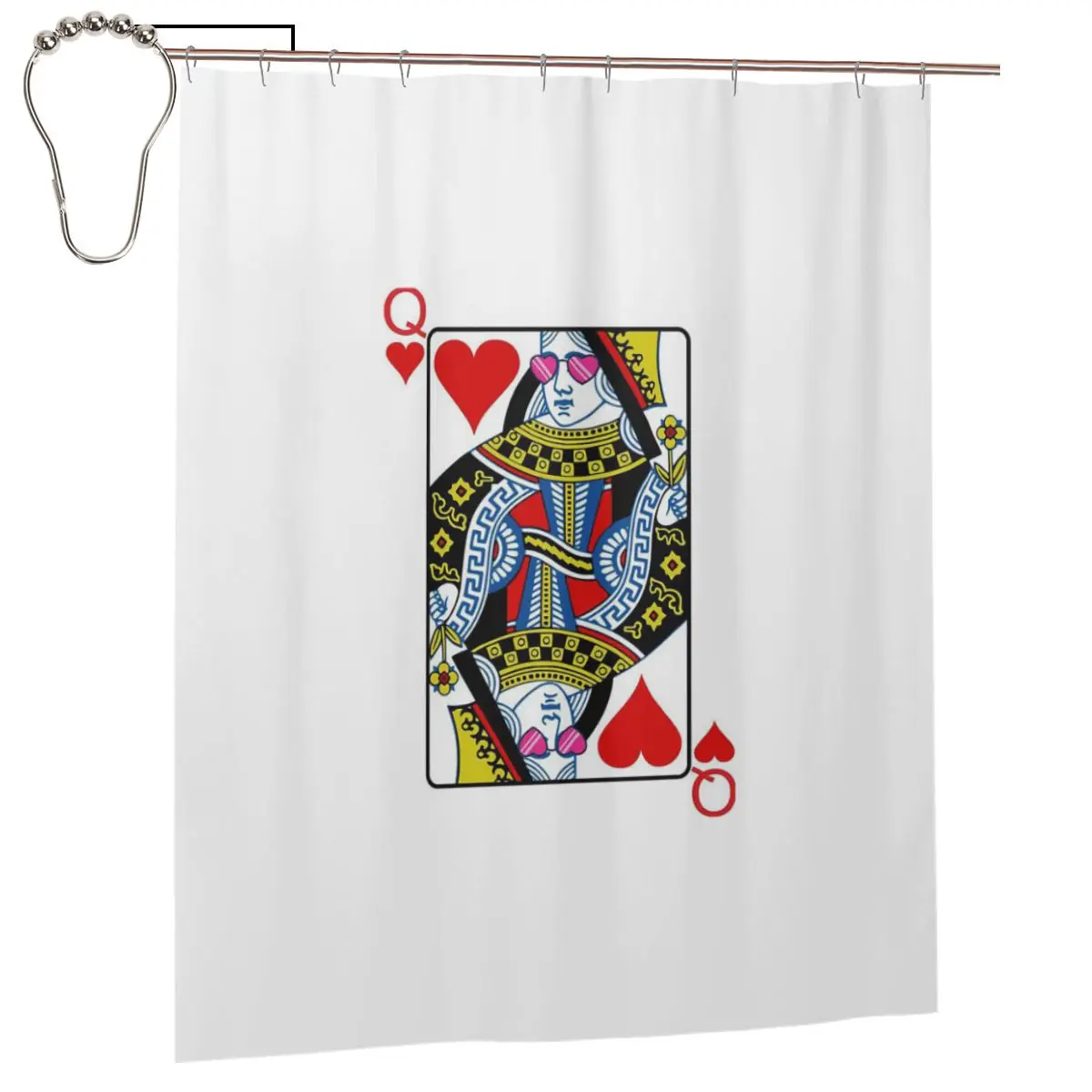 

Занавеска для душа Casino Nights Red Queen Of Hearts, полиэстеровая, водонепроницаемая, для ванной комнаты, с крючками