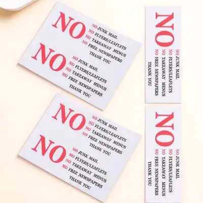

6Pcs Waterproof No Junk Mail Sticker Pvc Decal Outdoor Sign