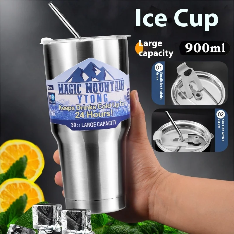 Bingba Cup 304 Stainless Steel Large Capacity Water Cup Cold Portable Car Lock Temperature Household Coffee Travel Mug