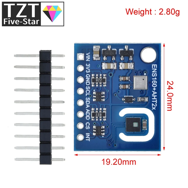 Imagem -02 - Dióxido de Carbono para Arduino Tvoc Qualidade do ar e Temperatura e Umidade Sensor Ens160 Mais Aht21 Ccs811 Co2 Co2