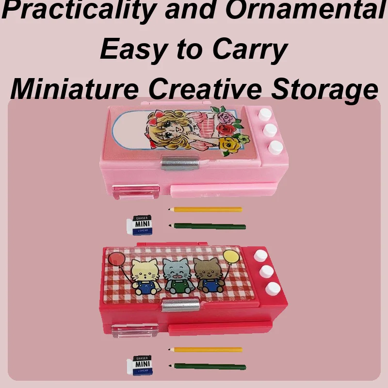 

Doll House Decor Decorative Miniature Pencil Box Collectible Models Table Decor Pretend Play Toy for Boys Girls Collectors