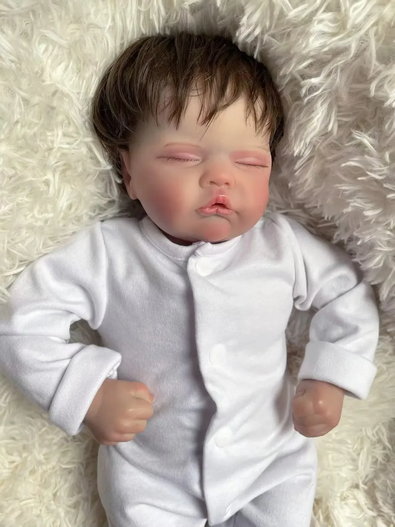 Quinbee Reborn bambola da 19 pollici neonato realistico morbido al tatto coccoloso bambino 3D pelle fatta a mano capelli radicati vene visibili